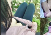 阳光下偷欢!户外野战巨乳熟女,高潮爆汁被路人撞见,差点当场被看光!